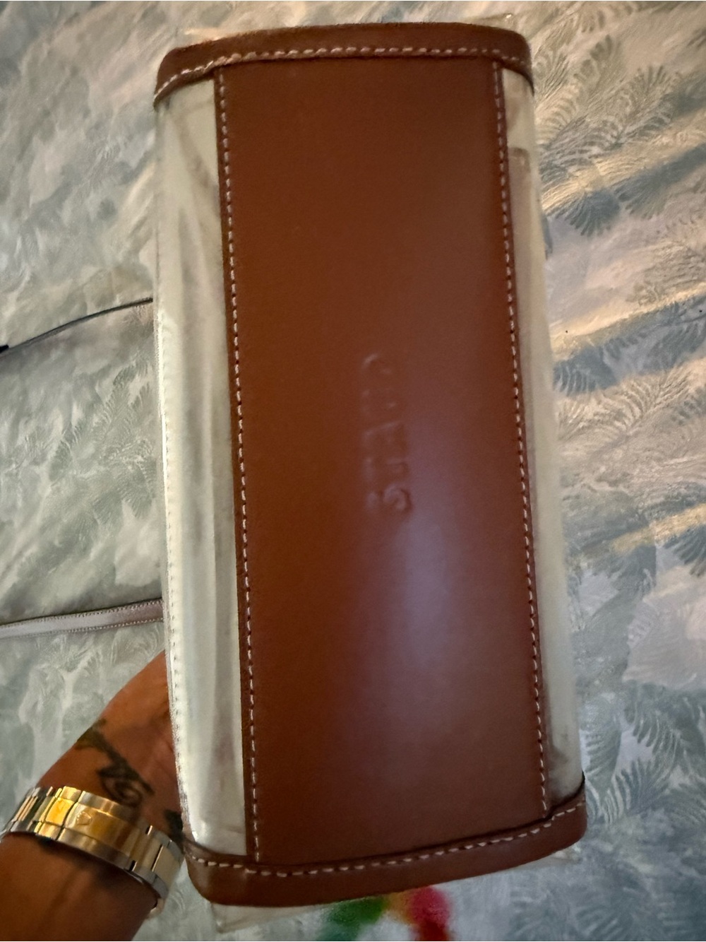 STAUD Clear Crossbody with Brown Leather Trim & Square Handle - Picture 8 of 8